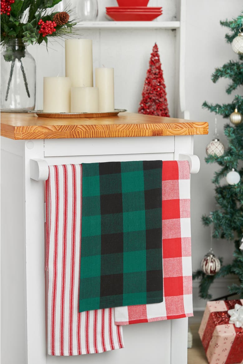 Franklin Plaid Cotton Kitchen Towel, Alternate, color, Green