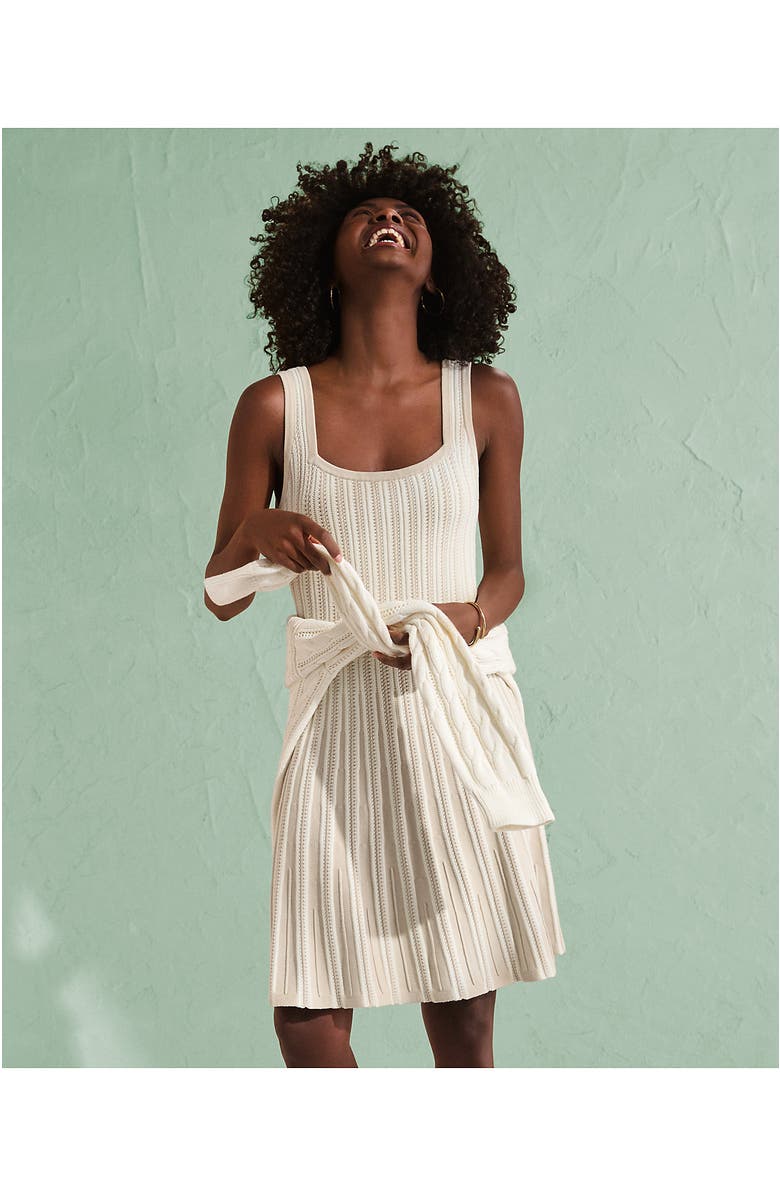 Lands' End Square Neck Above Knee Sweater Dress, Alternate, color, Oatmeal Heather