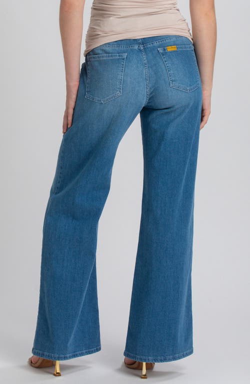 Pietro Brunelli Maternity Maternity High-waist Elastic Band Wide-leg Jeans In Blue