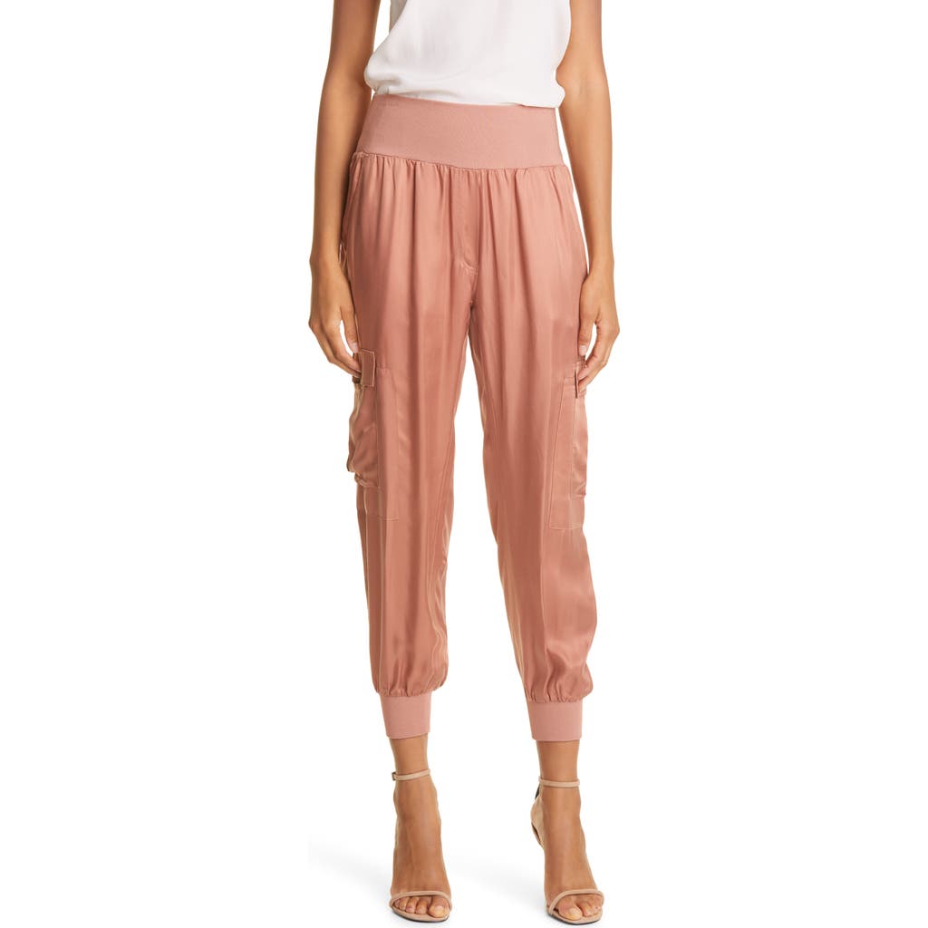 Cinq À Sept Tous Les Jours Giles Satin Jogger Pants In Pink