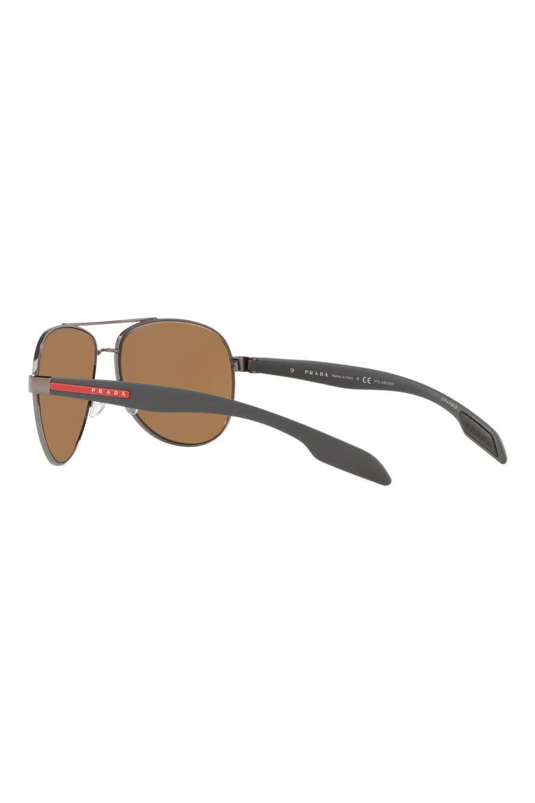 62mm Oversize Polarized Aviator Sunglasses, Alternate, color, GUNMETAL/ BROWN