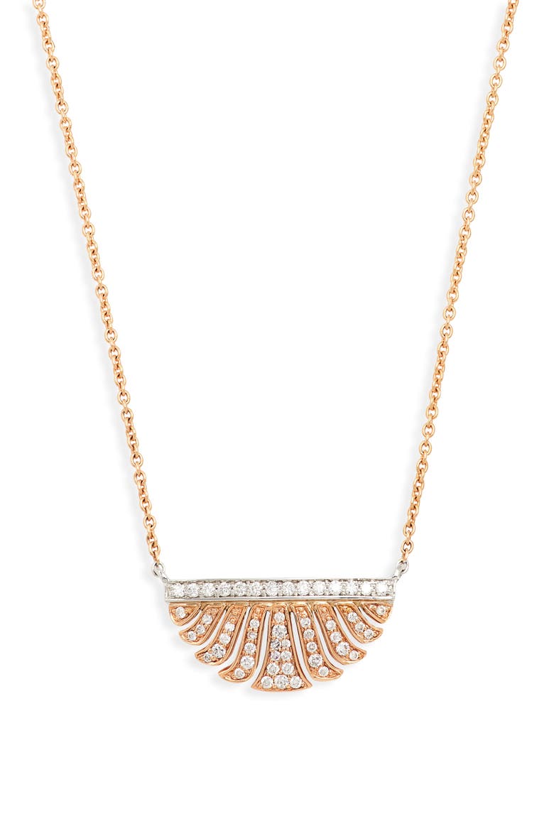 Fringe Diamond Pendant Necklace, Main, color, ROSE GOLD/ DIAMOND