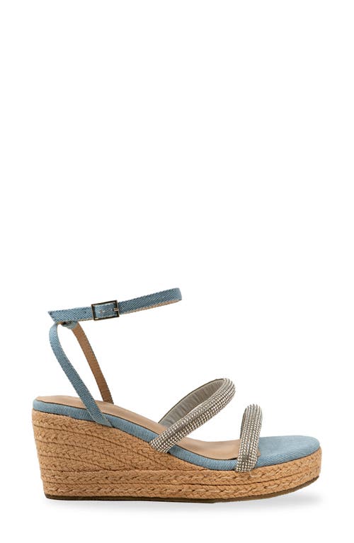 Chase & Chloe Chase And Chloe Rhinestone Strap Espadrille Wedge Sandal