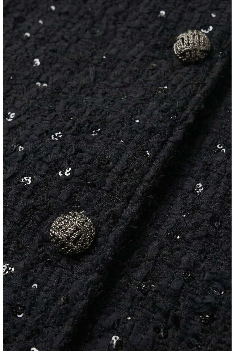 Sleeveless Statement Buttons Textured Top, Alternate, color, Black