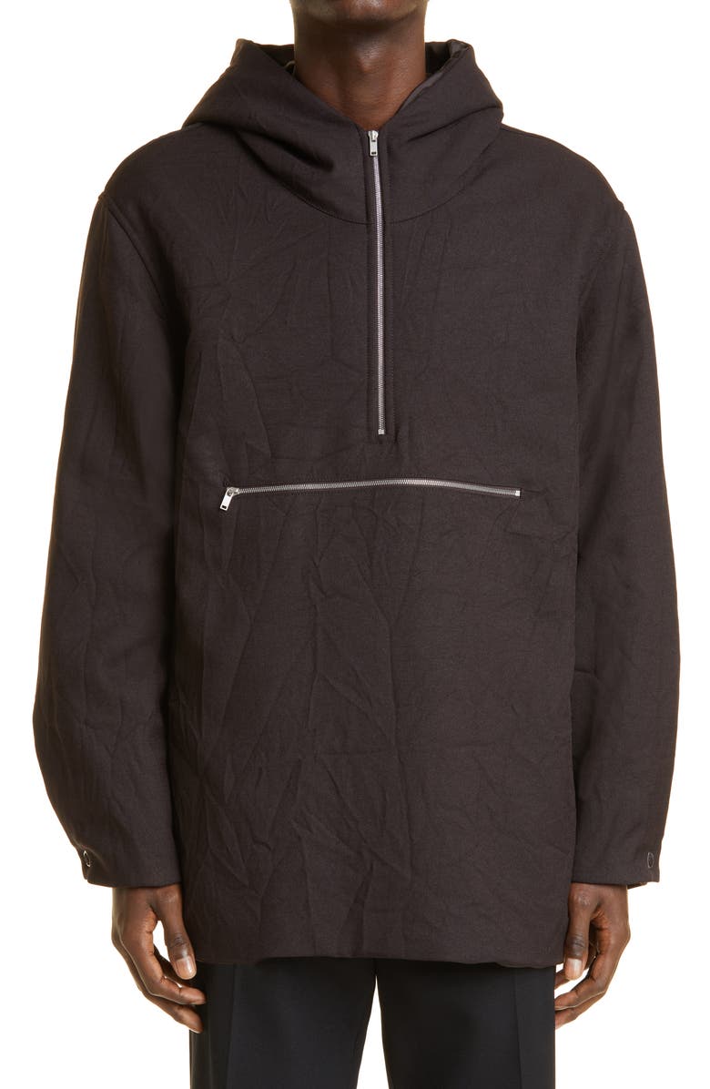 Jil Sander Half Zip Hooded Jacket, Main, color, 