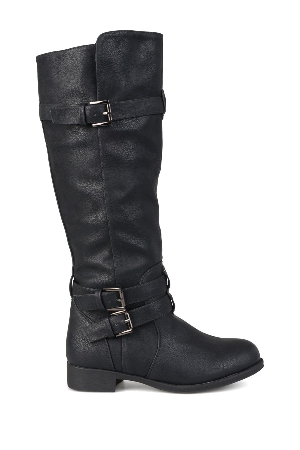 JOURNEE Bite Ruched Riding Boot, Alternate, color, Black