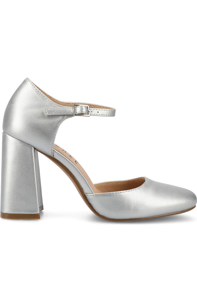 Journee Collection Hesster Mary Jane Pump, Alternate, color, Silver