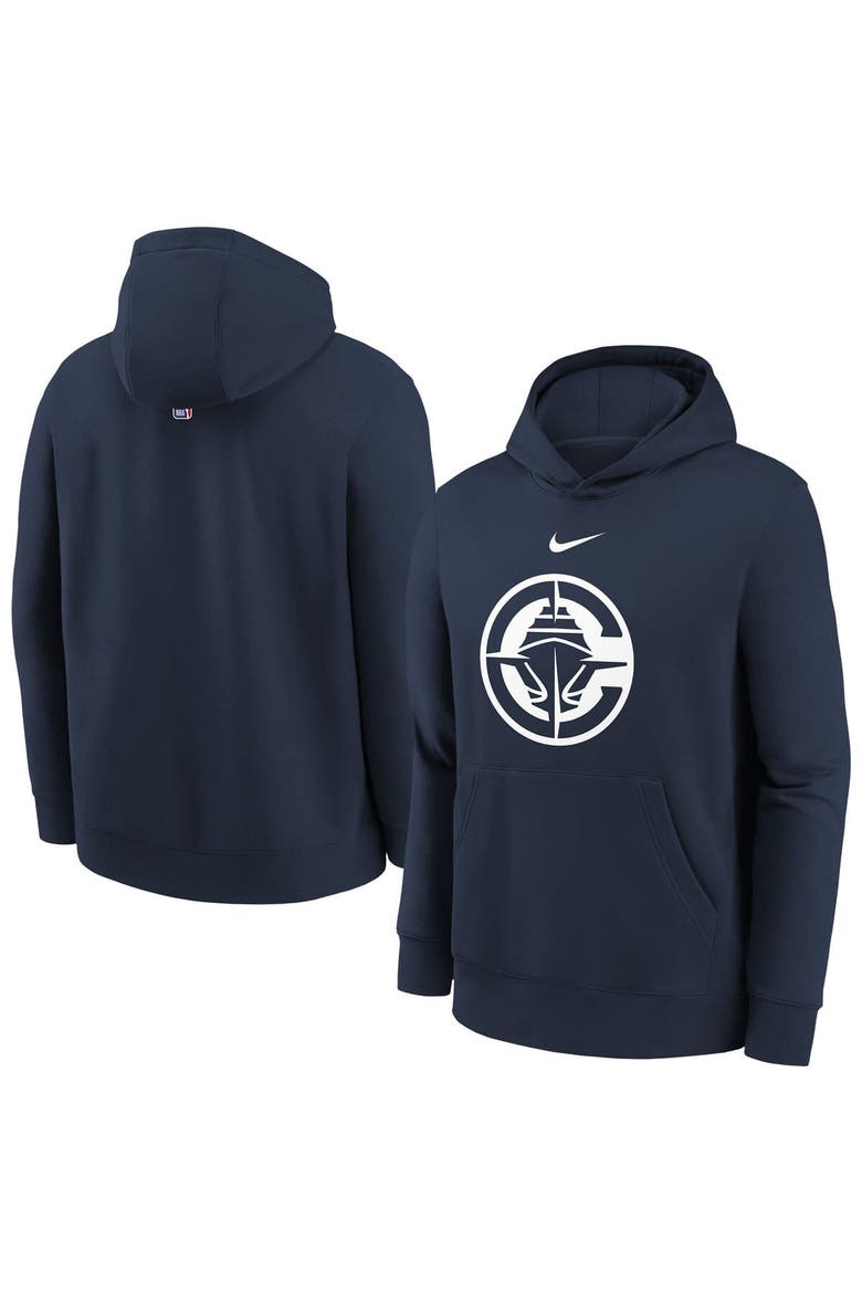 Youth Nike Navy LA Clippers 2025/26 Club Fleece Hoodie, Main, color, Navy