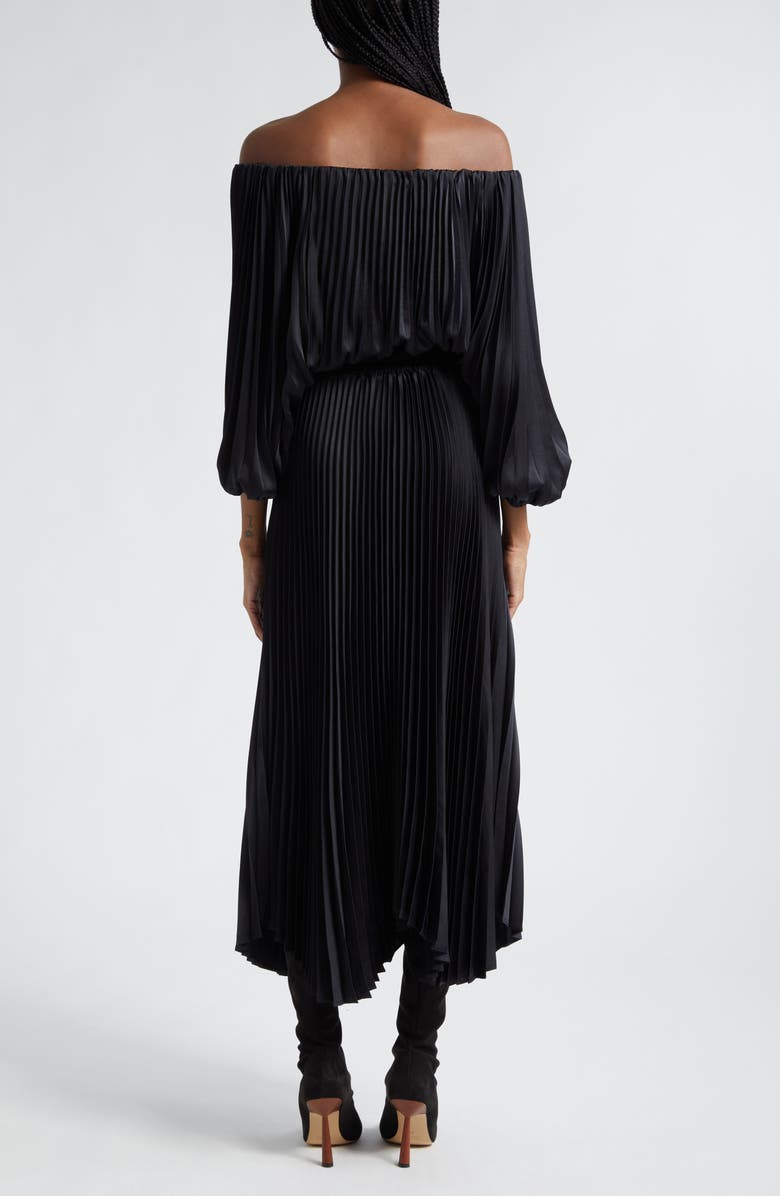 A.L.C. Sienna Pleated Off the Shoulder Maxi Dress, Alternate, color, 
