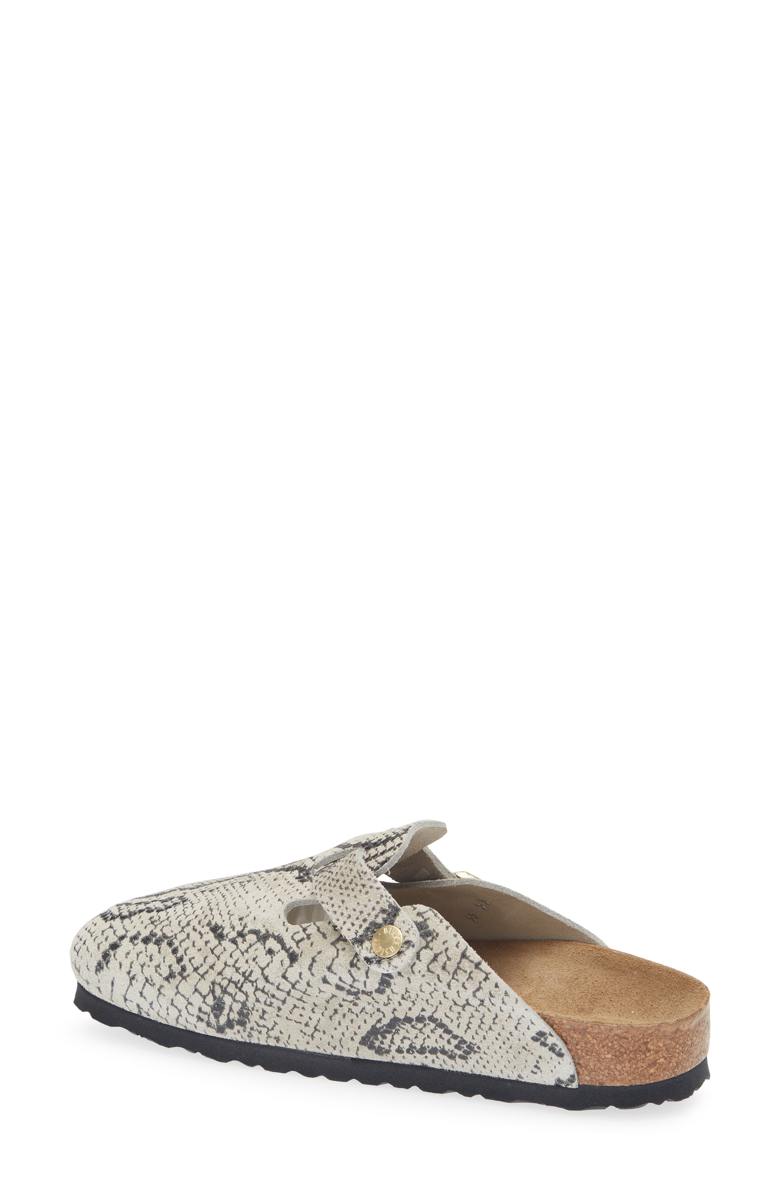 Boston Printed Leather Clog, Alternate, color, OYSTER