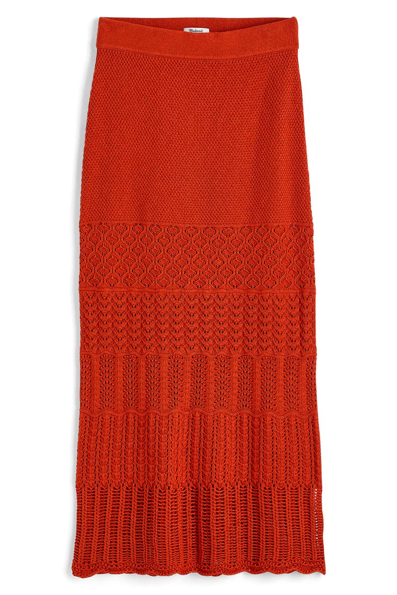 Pointelle Stitch Maxi Skirt, Alternate, color, RUSTIC FLAME