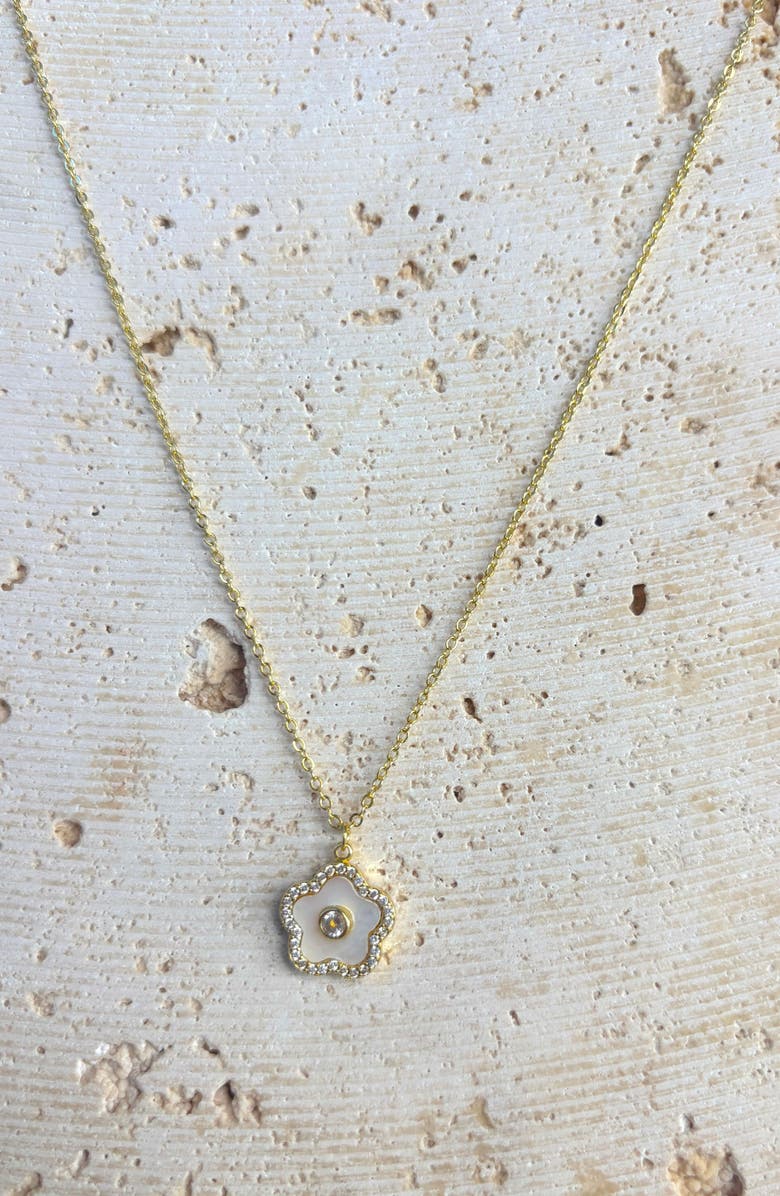 Adornia Floral Mother-of-Pearl Pendant Necklace, Alternate, color,