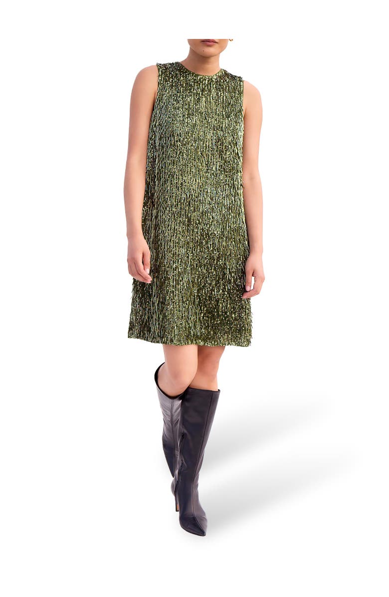 Ro&Zo Nina Drop Sequin Shift Dress, Alternate, color, Green
