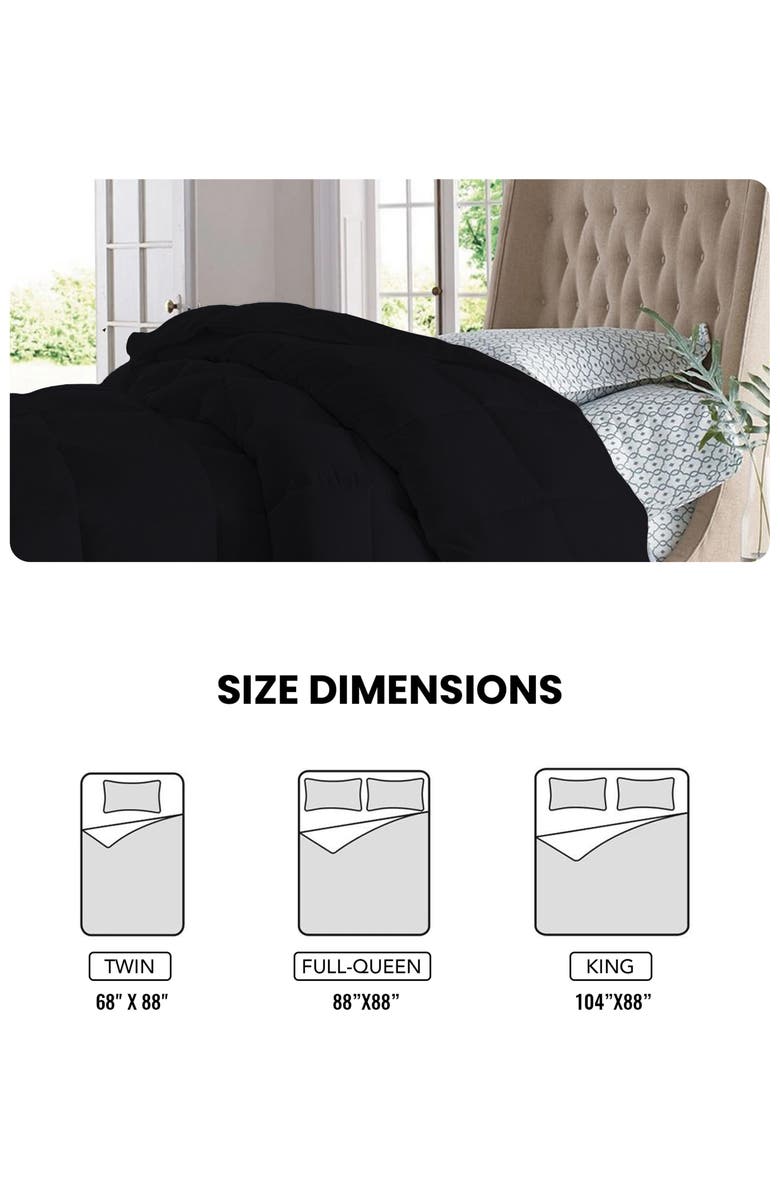 Luxury Home Microfiber Alternative Plush Comforter, Alternate, color, Black