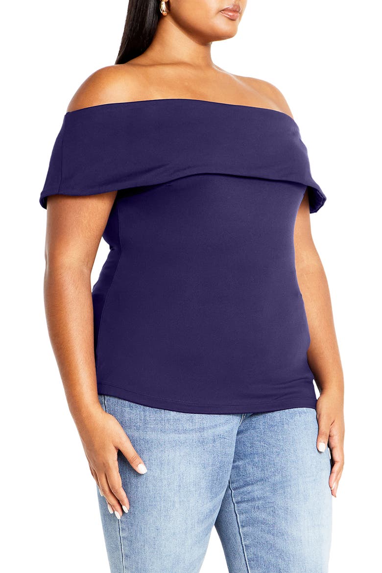 Marla Off the Shoulder Top, Alternate, color, NAVY