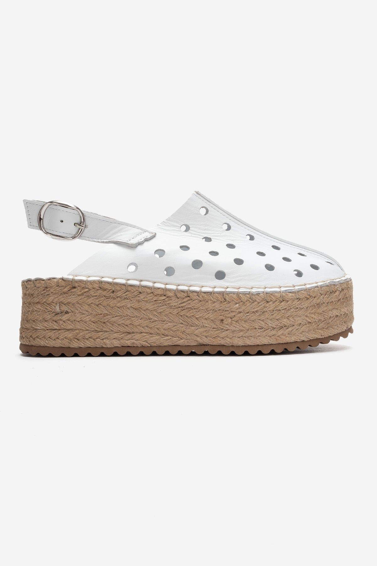 Fraga Leather Wedge Sandal, Alternate, color, White