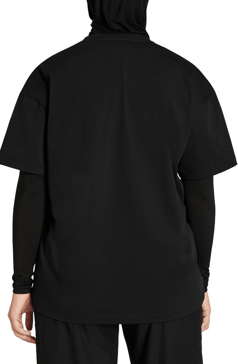 adidas Power Essentials Workout Oversize Logo T-Shirt, Alternate, color, Black