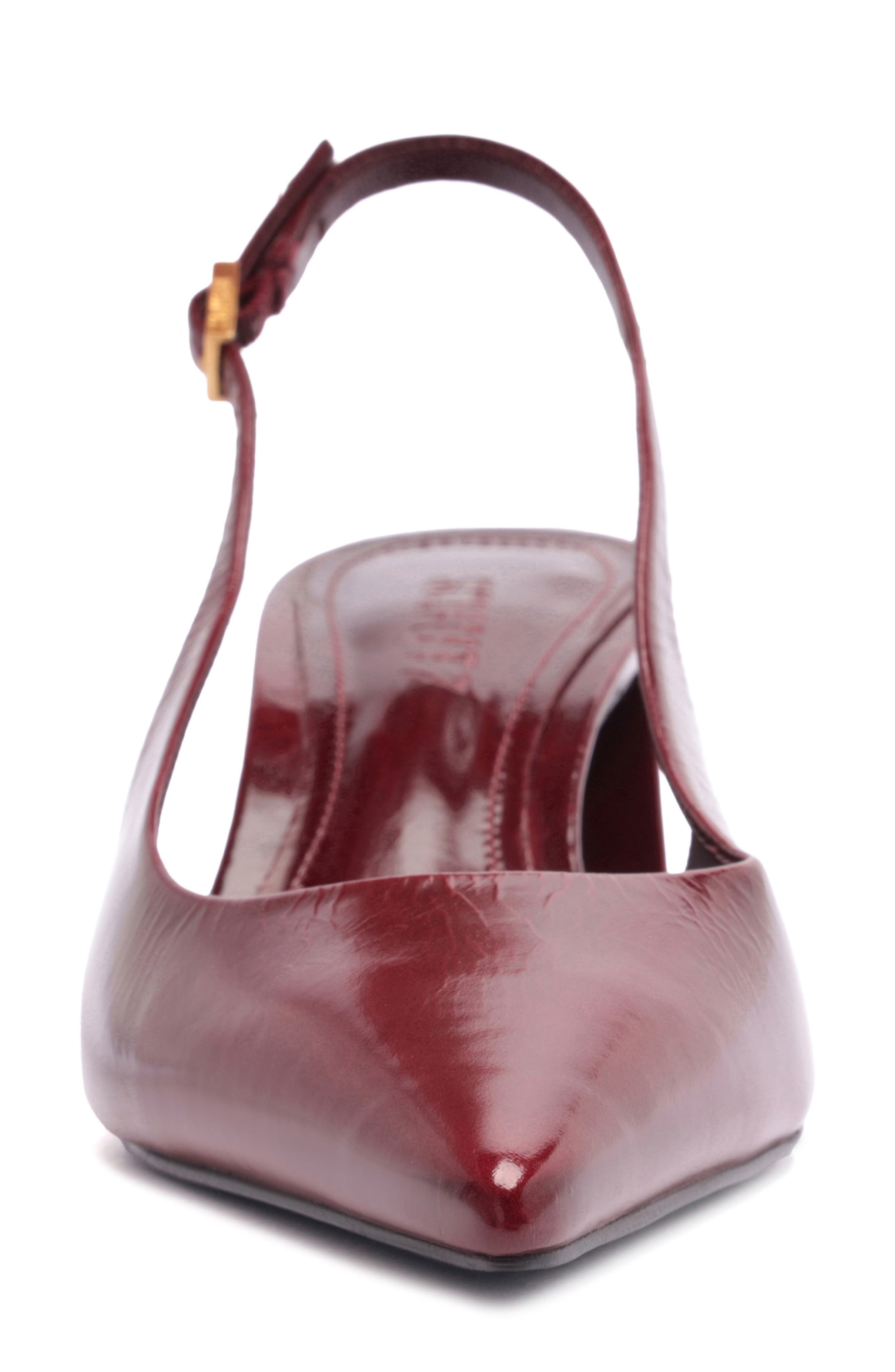 Rhonda Mid Slingback Pointed Toe Pump, Alternate, color, VINO