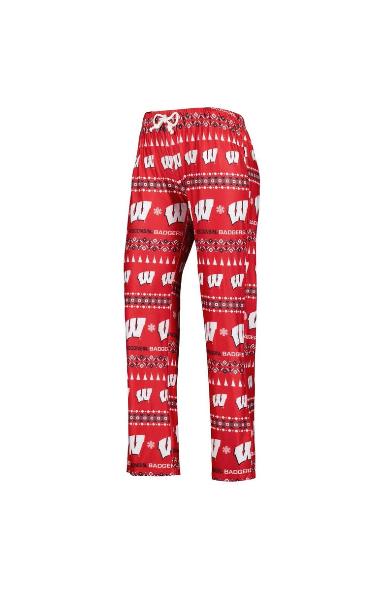 CONCEPTS SPORT Women's Concepts Sport Red Wisconsin Badgers Flurry Ugly Sweater Long Sleeve T-Shirt & Pants Sleep Set, Alternate, color, 