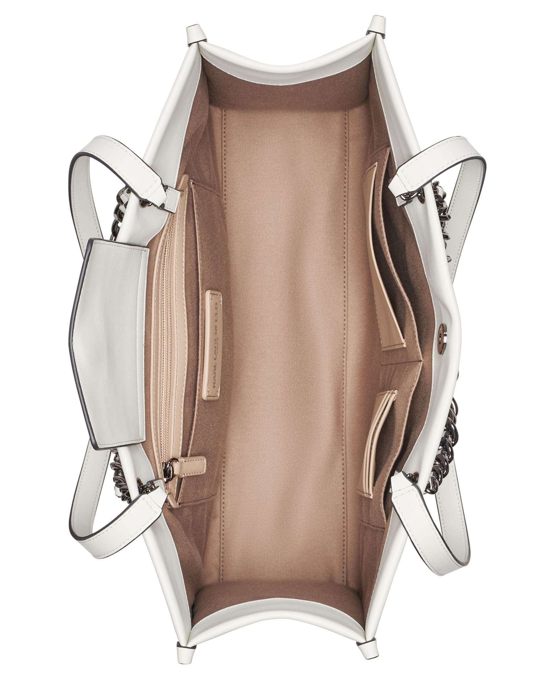 KARL LAGERFELD PARIS Savoie Floral Emboridery Tote, Alternate, color, White Multi