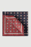 Brunello Cucinelli Silk pocket square with medallion design