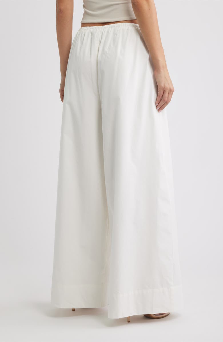 HOUSE OF CB Jae Stretch Cotton Wide Leg Pants, Alternate, color, White