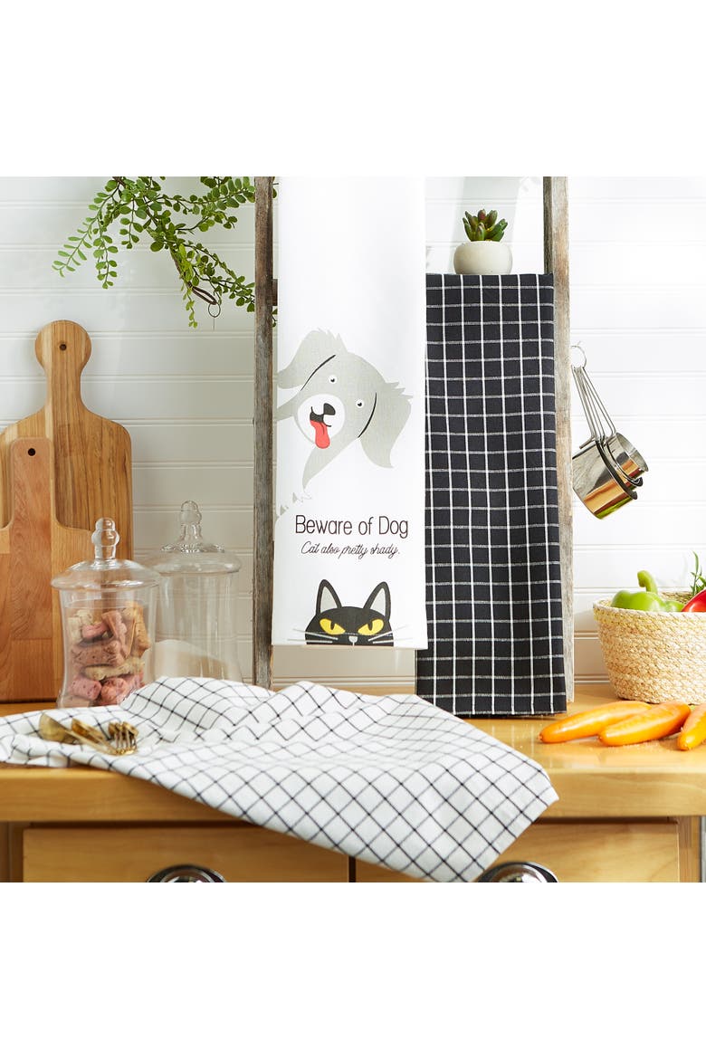 Beware of Dog & Cat Pet Dishtowel Set/3, Alternate, color, Beware