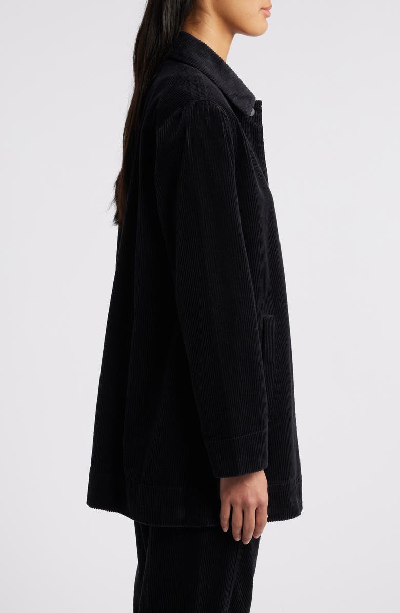 Eileen Fisher Classic Collar Long Stretch Corduroy Jacket, Alternate, color, 