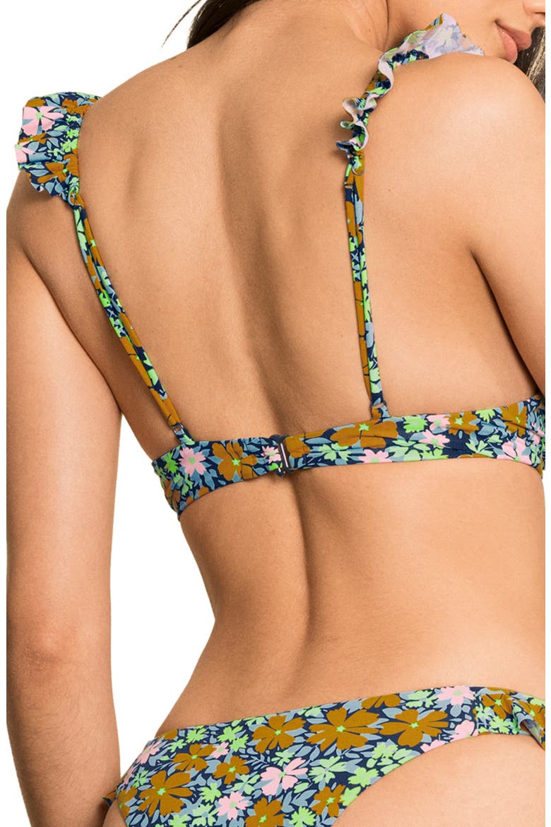 Blossom Jadie Ruffle Underwire Reversible Bikini Top, Alternate, color, MULTI/ GREEN