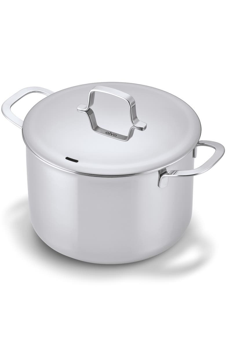 Alva Maestro 7QT 5-Ply Stainless Steel Stock Pot with Lid, Main, color, Stainless Steel