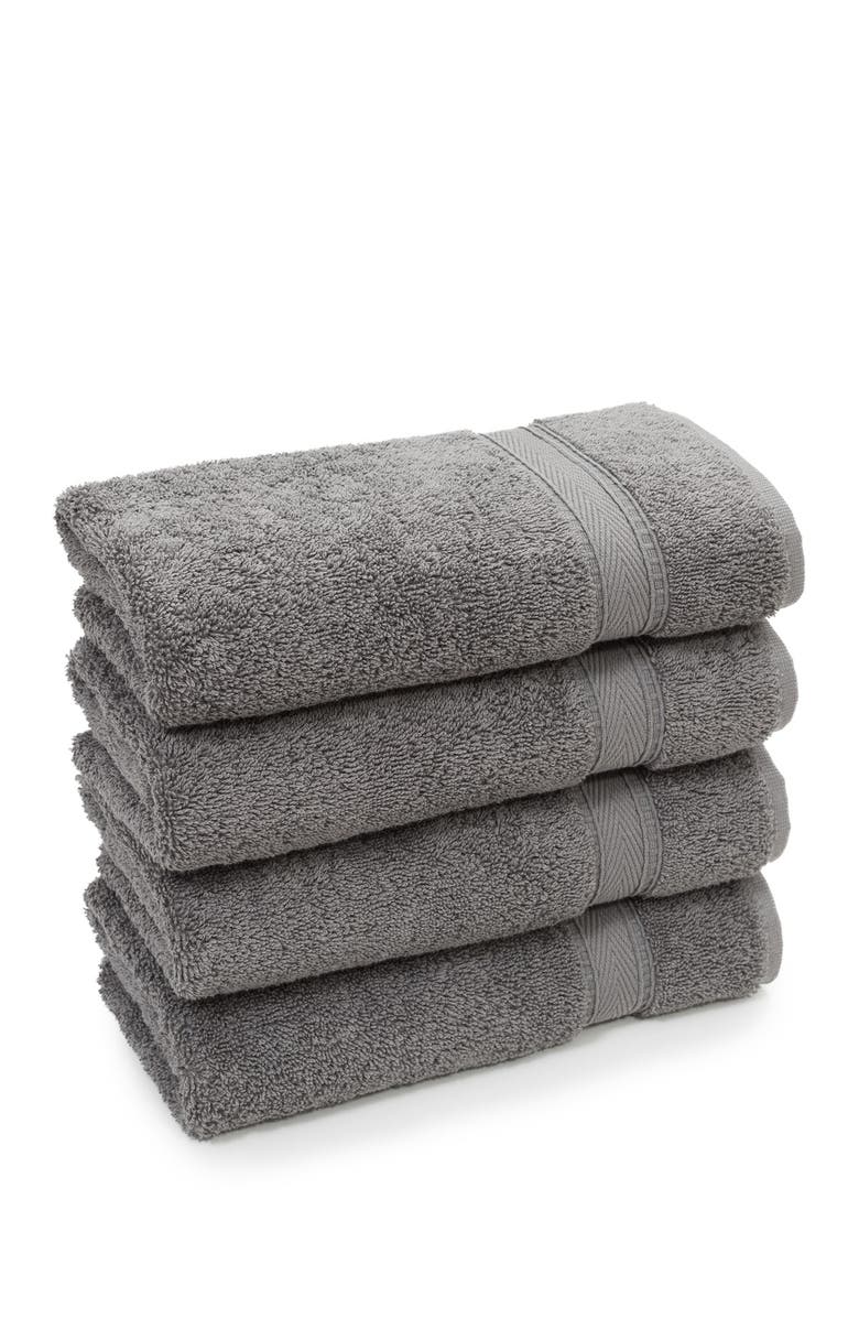 Linum Home Textiles Sinemis Terry Hand Towels - Set of 4 - Dark Grey, Alternate, color, Dark Grey