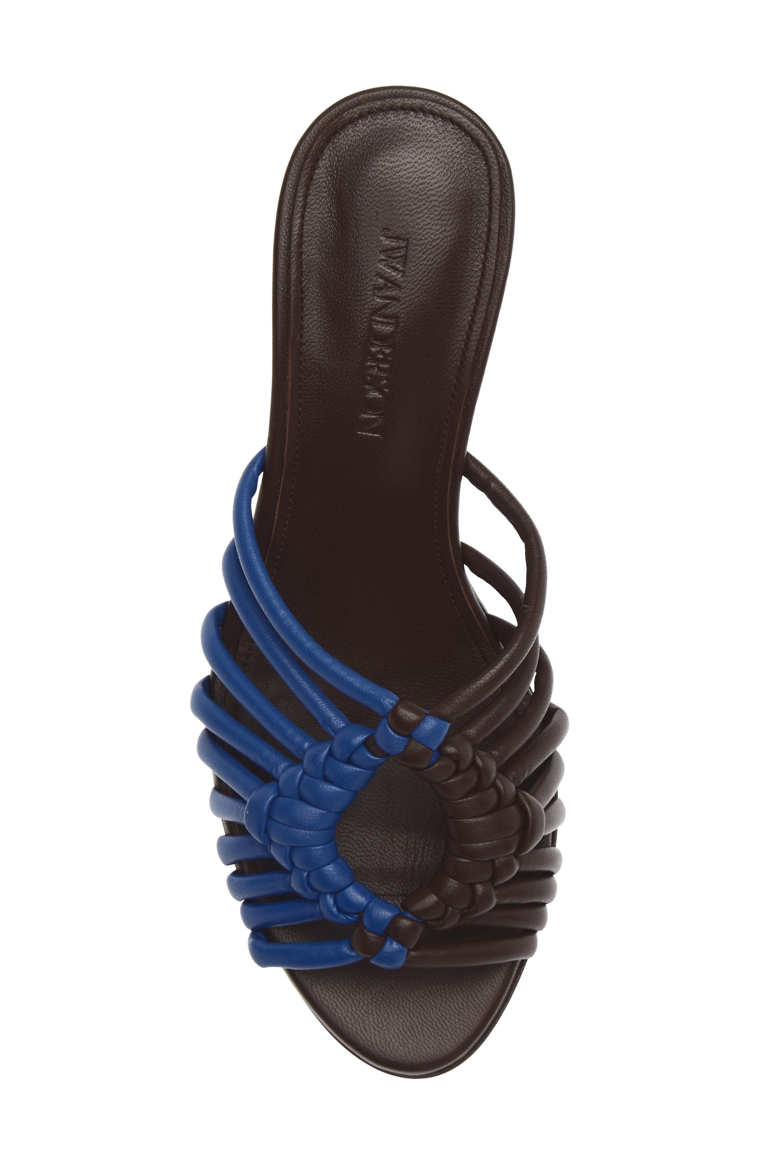 Plot Slide Sandal, Alternate, color, BLUE/ CHOCOLATE BROWN