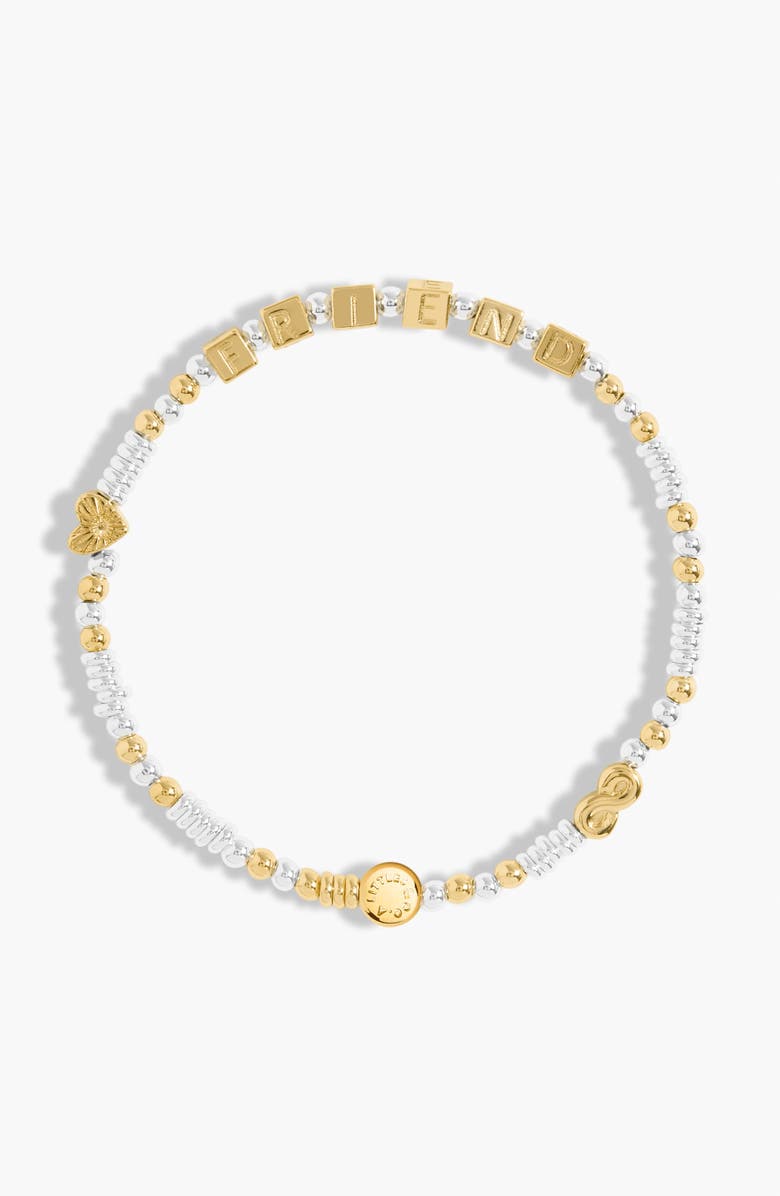 A Littles & Co Happy Little Moments 'Friend' Bracelet In Gold-Tone Plating, Main, color, Metallic Silver