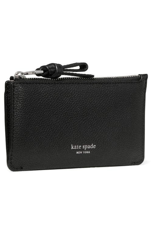 Kate Spade New York Loop Pebbled Leather Card Case In Black