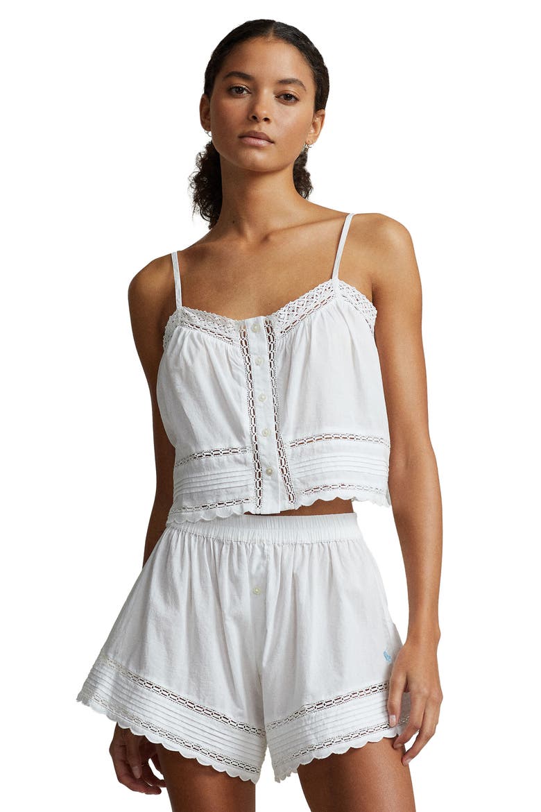 Cotton Voile Short Pajamas, Alternate, color, WHITE CLOUD