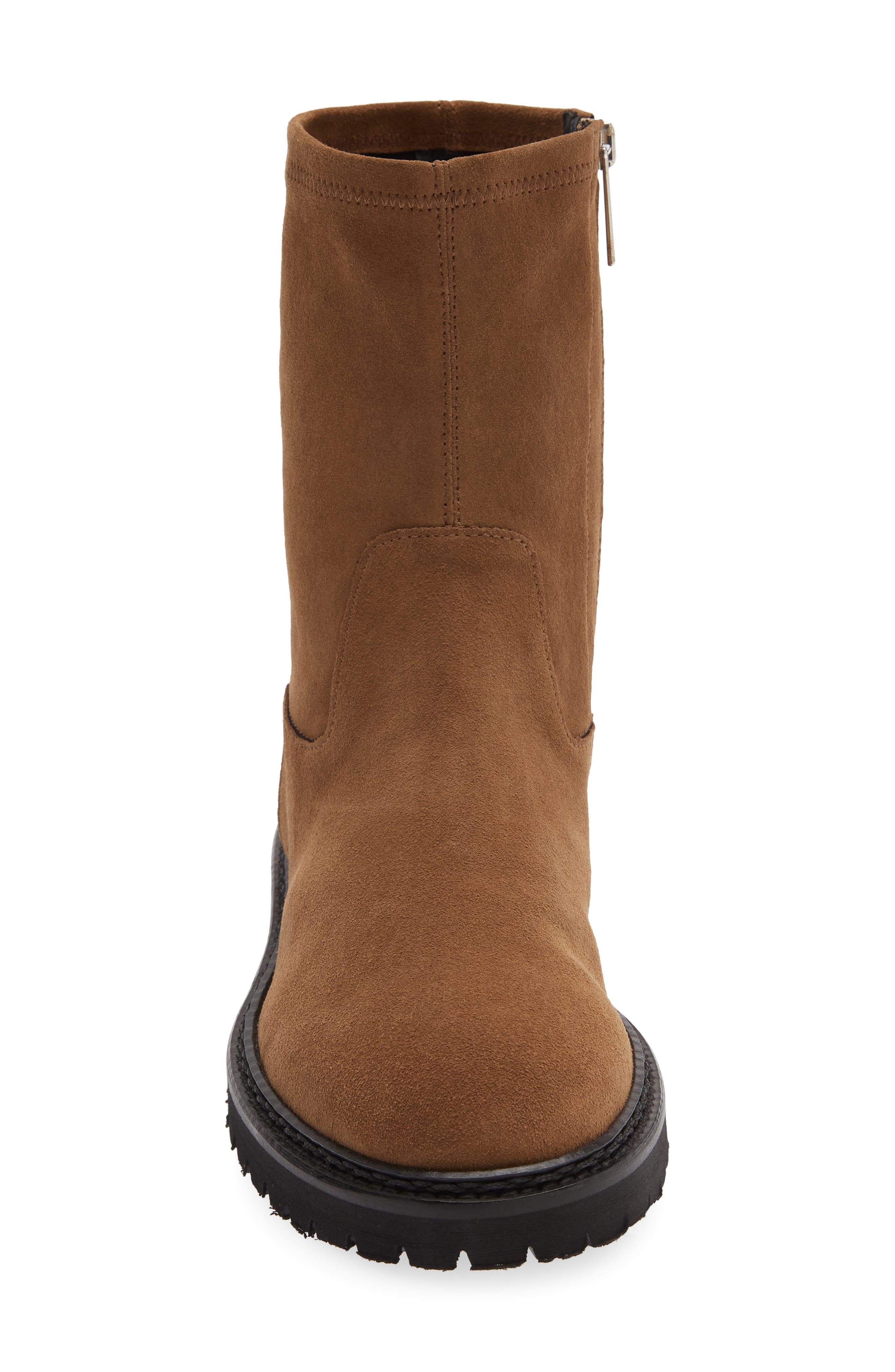 Maryann Water Resistant Leather Boot, Alternate, color, CHAMPAGNE SUEDE