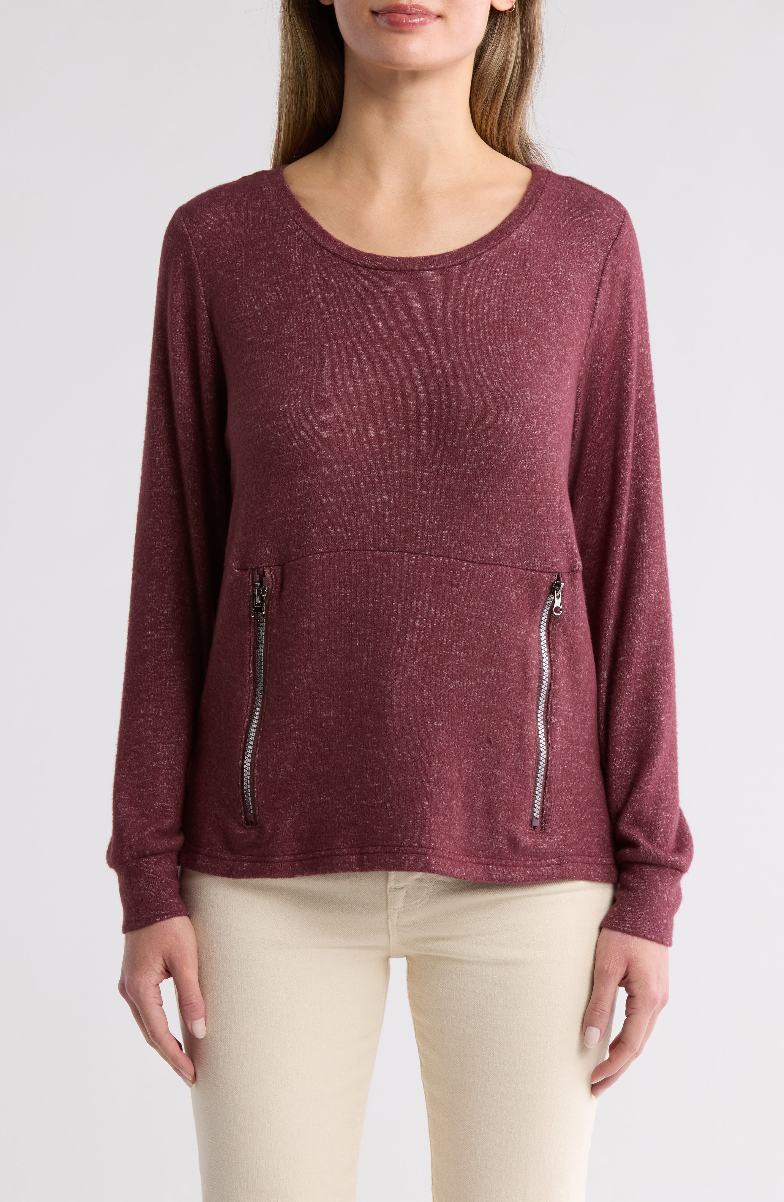 BY DESIGN Mavis Zip Pocket Pullover