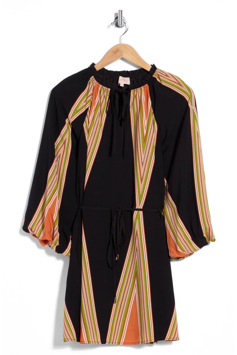 Molly Bubble Sleeve Minidress, Alternate, color, BLACK MULTI