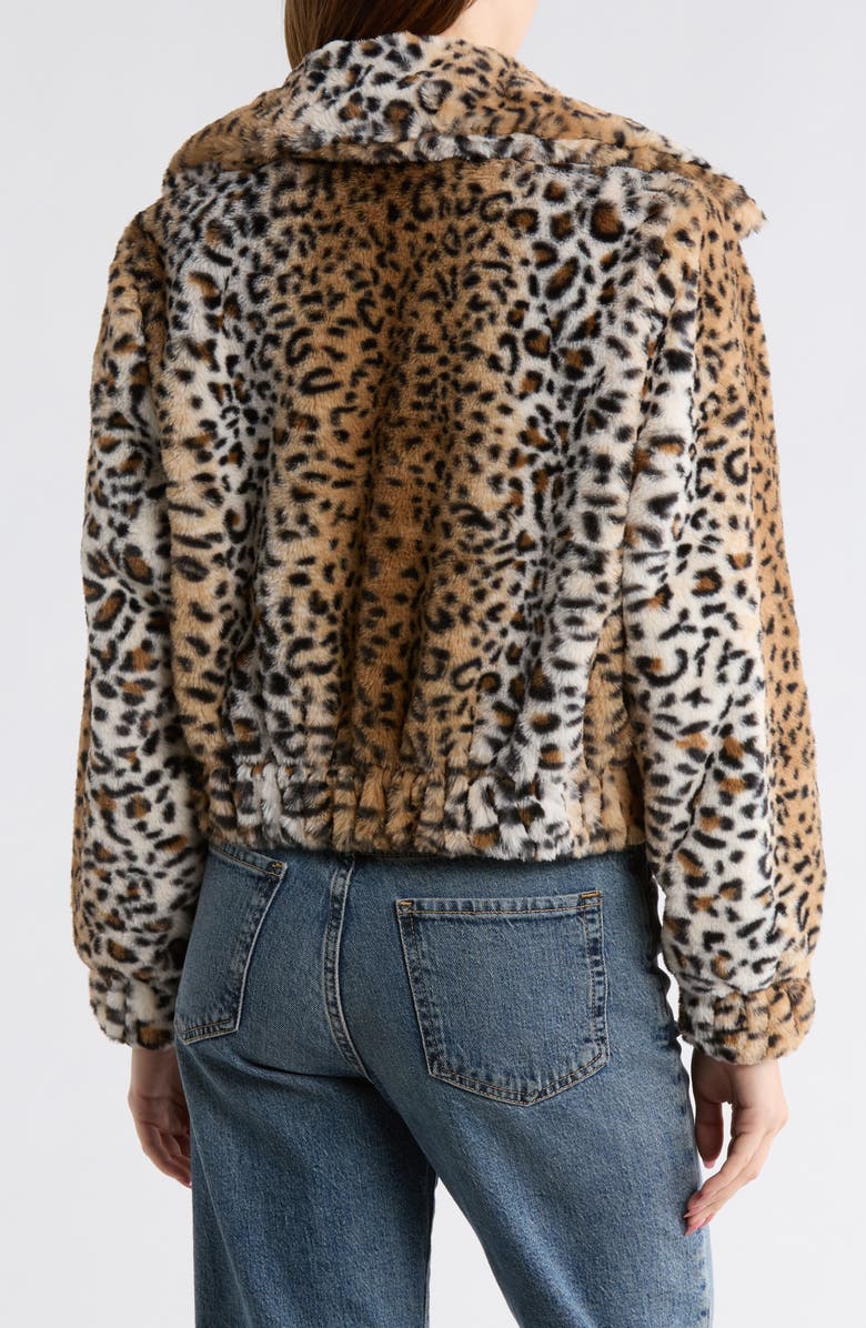 INTERNATIONAL DESIGNER Leopard Print Faux Fur Bomber Jacket, Alternate, color, Leopard
