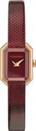 FERRAGAMO Crystal Petite Leather Strap Watch, 15mm x 20mm