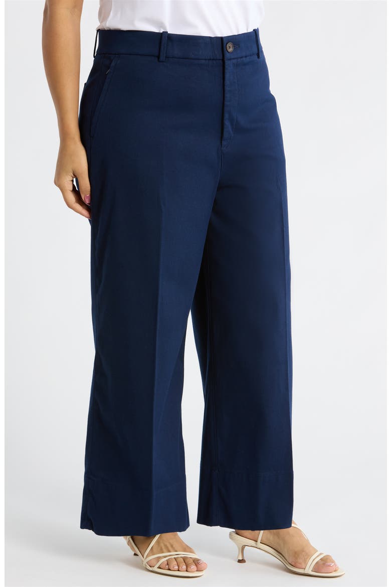 SPANXsupersmooth™ Crop Wide Leg Stretch Twill Pants, Alternate, color, TIMELESS NAVY