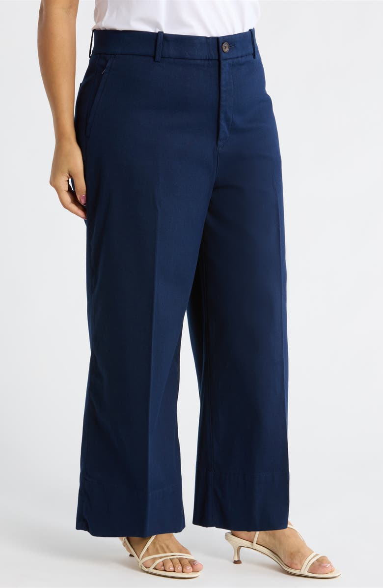 SPANX<sup>®</sup> SPANXsupersmooth<sup>™</sup> Crop Wide Leg Stretch Twill Pants, Alternate, color, Timeless Navy