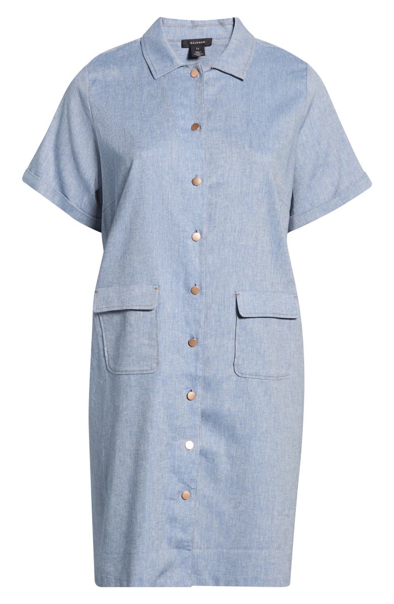 Halogen<sup>®</sup> Button-Up Pocket Shirtdress, Main, color,