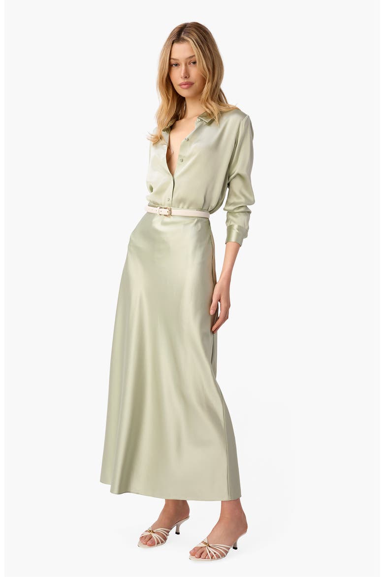 Aviva Stretch Silk Maxi Skirt, Alternate, color, SEA GLASS