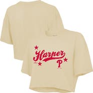 Majestic Threads Women's Majestic Threads Bryce Harper Cream Philadelphia Phillies Boxy Crop Top
