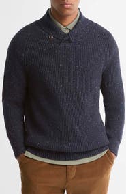 Barbour Essentials Fleck Shawl Collar Sweater