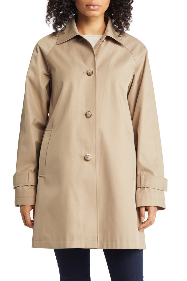 Water Repellent Cotton Blend Trench Coat, Alternate, color, SAND