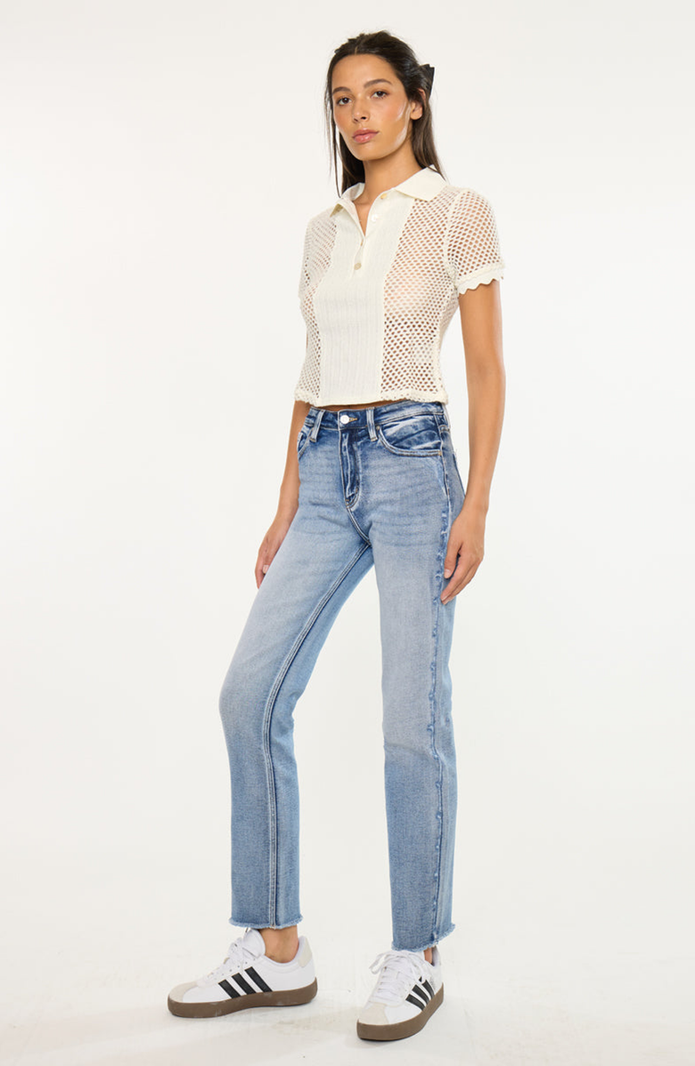 KanCan Sadie High Rise Straight Leg Jeans, Alternate, color, Medium Wash