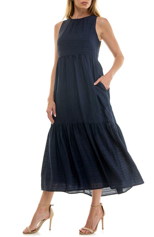 Socialite Tiered Midi Dress In Blue