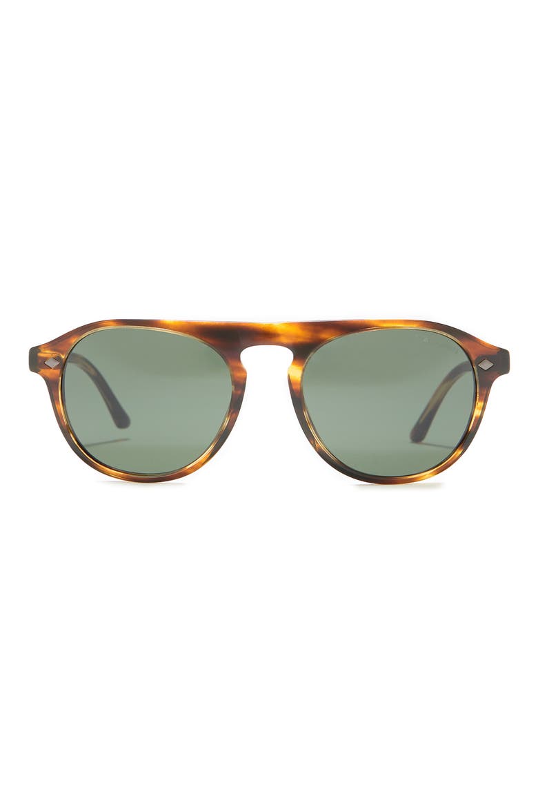 53mm Modified Aviator Sunglasses, Main, color, STRIPED BRN / GREEN